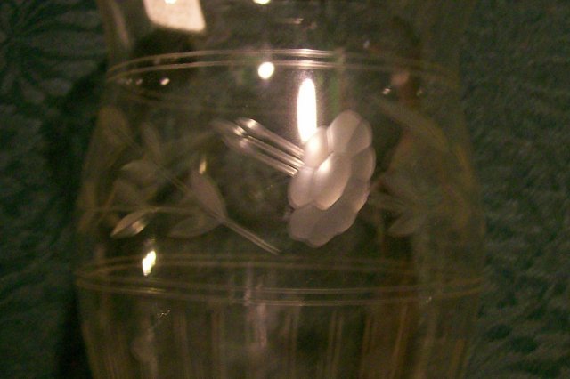 Imperial Engraved Glass Vase: Circa 1920's