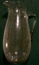 Tall Clear Crackle Glass Pitcher