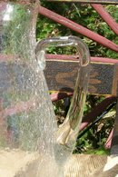 Tall Clear Crackle Glass Pitcher