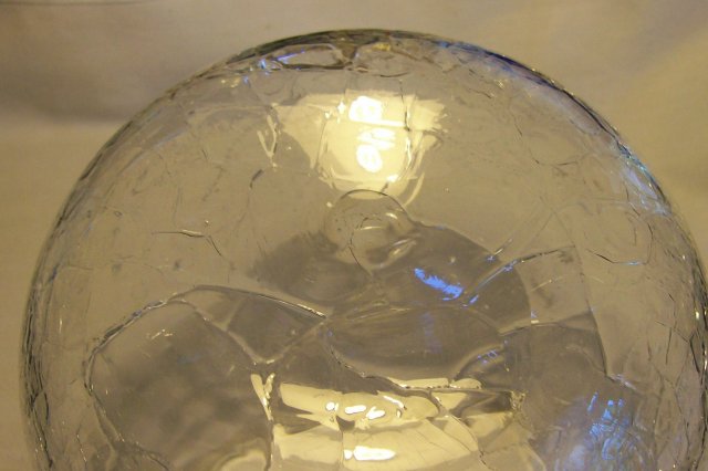 Large Clear Crackle Glass Pitcher