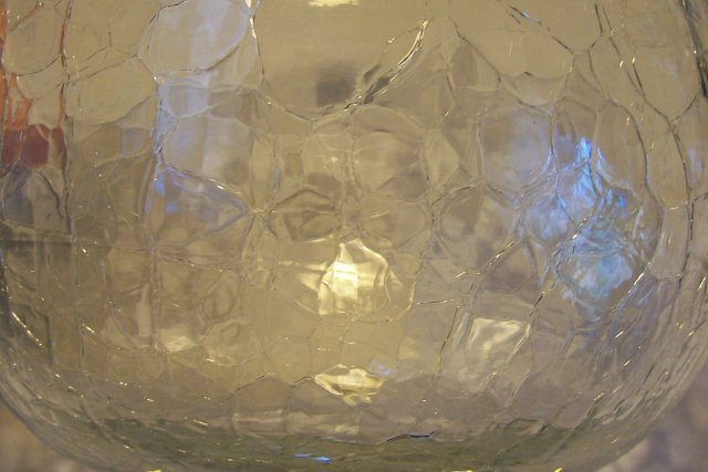 Large Clear Crackle Glass Pitcher