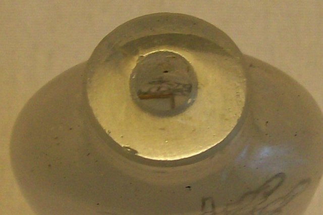 Antique Chinese Reverse Painted Glass Snuff Bottle Bird with Rocks/Vases