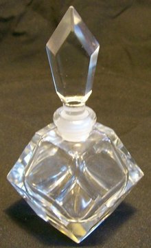 Clear Cut Crystal Perfume with Ground Stopper