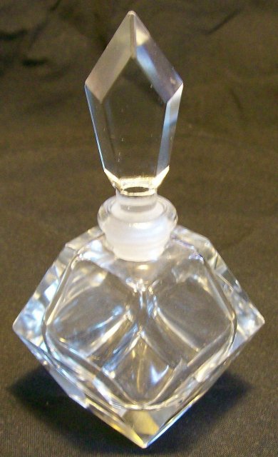 Clear Cut Crystal Perfume with Ground Stopper