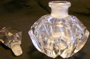 Cut Crystal Perfume Bottle with Faceted Stopper Clear 5.5
