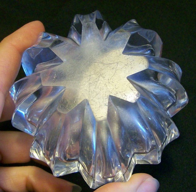 Cut Crystal Perfume Bottle with Faceted Stopper Clear 5.5