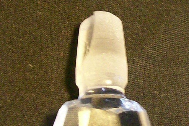 Cut Crystal Perfume Bottle with Faceted Stopper Clear 5.5