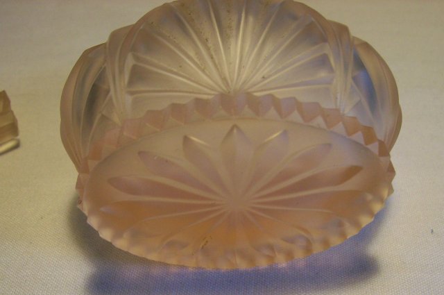 Pink Satin Glass Perfume with Ground Stopper