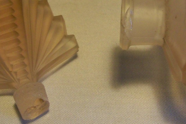 Pink Satin Glass Perfume with Ground Stopper