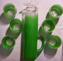 Frosted Glass Beverage Set: Green Blendo
