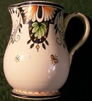 French Faience Ceramic Pitcher: