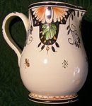French Faience Ceramic Pitcher: