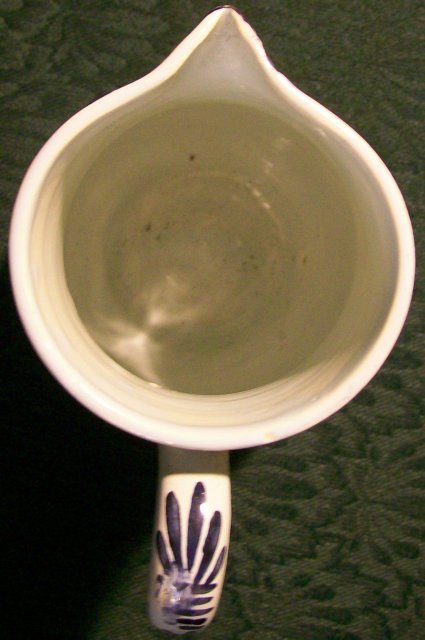 French Faience Ceramic Pitcher:
