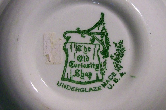 Royal Old Curiosity Shop Ceramic Bowl Set of 4 Green Pictorial