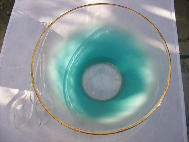 Libbey Frosted Glass Salad Set: Turquoise
