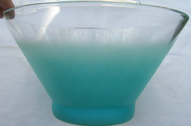 Libbey Frosted Glass Salad Set: Turquoise