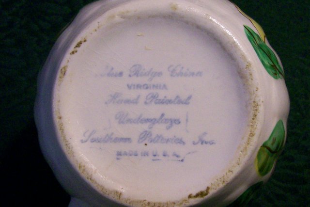 Blue Ridge China Virginia Pitcher