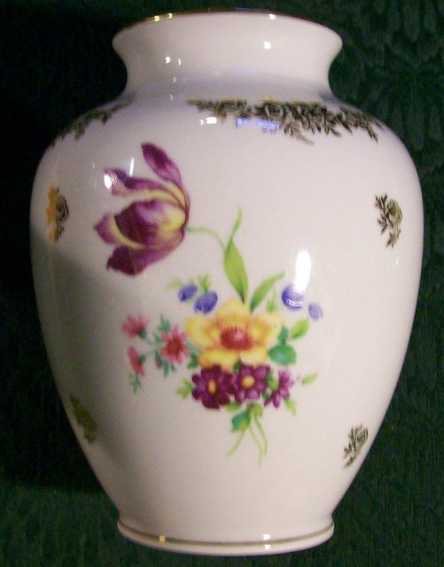 Plankenhammer Dresden-style Bavarian Ceramic Vase Multicolor 5 7/8