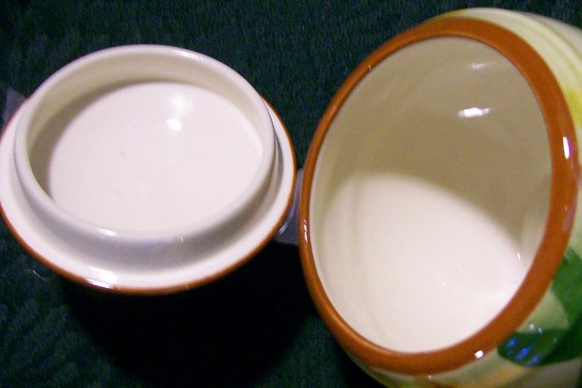 Vernon Homespun Creamer & Sugar with Lid 1940s-50s Plaid