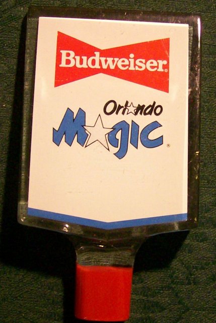 Budweiser/Orlando Magic Advertising Beer Tap Handle Acrylic RW&B