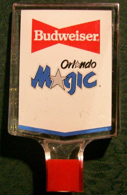Budweiser/Orlando Magic Advertising Beer Tap Handle Acrylic RW&B