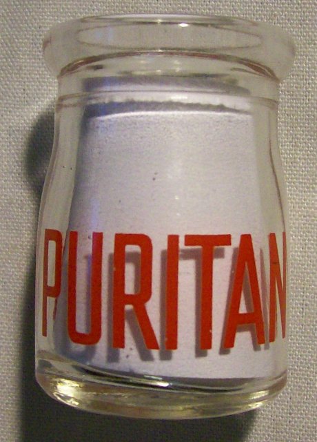 Puritan Dairy Advertising Glass Creamer Amboy NJ 1950s 2