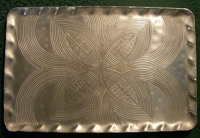 Canterbury Arts Hand-Wrought Aluminum Tray Celtic Knot 1950s 9.5