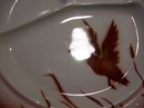 Jackson China Grill Plate Airbrushed Duck/Cattails Restaurant Ware 1946-51 Burgundy