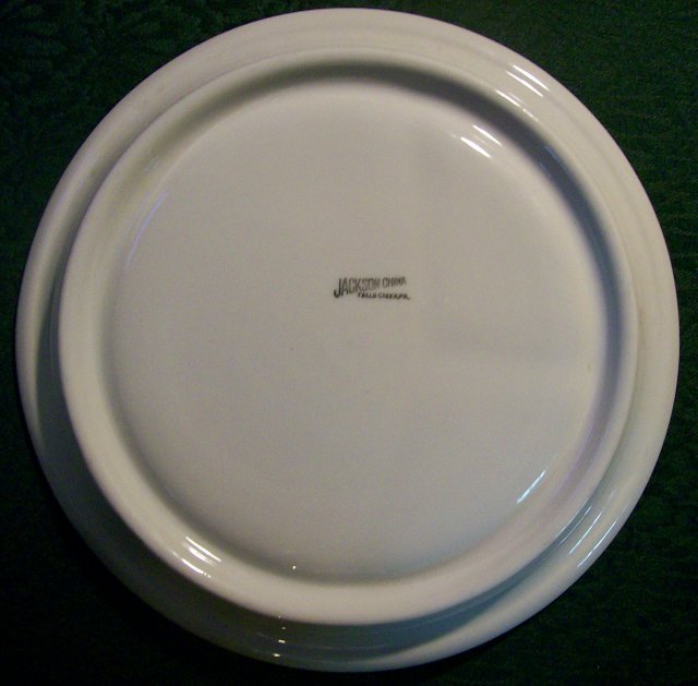 Jackson China Grill Plate Airbrushed Duck/Cattails Restaurant 1946-51 Burgundy Red