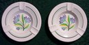 Spode-Copeland Ceramic Ashtray Pair: 1930's Art Deco Flowers