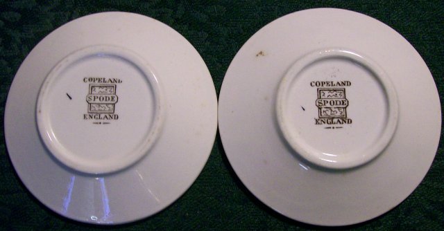 Spode-Copeland Ceramic Ashtray Pair: 1930's Art Deco Flowers