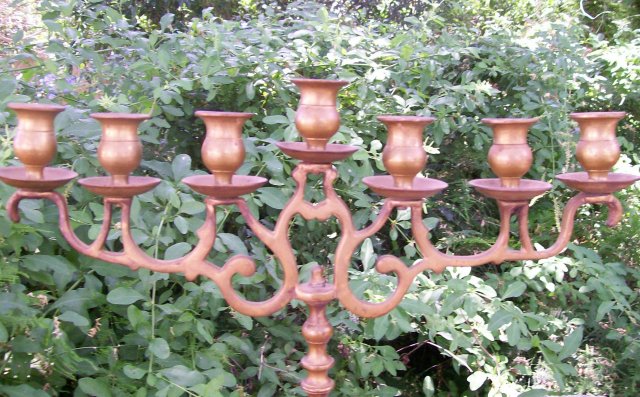Antique Brass Candelabra/Candleholder: 7 Light