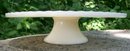 Hocking Glass Pedestal Cake Stand #W-100 Ivory with Gold