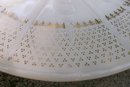Hocking Glass Pedestal Cake Stand #W-100 Ivory with Gold