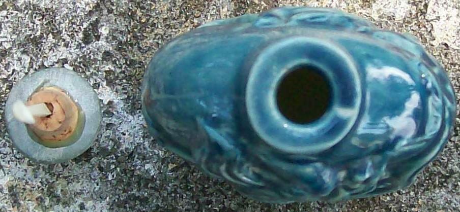 Turquoise Blue Porcelain Snuff Bottle Dragon in Relief Ca. 1900 Jade Stopper