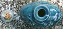 Turquoise Blue Porcelain Snuff Bottle Dragon in Relief Ca. 1900 Jade Stopper