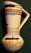 Bay West German Ewer: 1950's Multi-Color Abstract Design