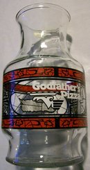 Coca-Cola/Godfather's Pizza Advertising Stained-Glass Carafe
