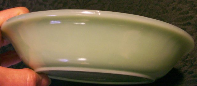 Hocking Fire-King Jade-ite Green Jane Ray Glass Soup Bowl