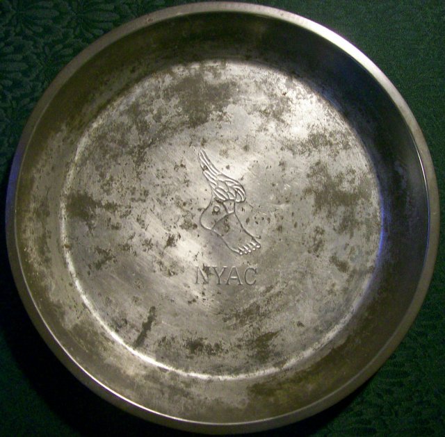 New York Athletic Club Steel Pie Pan 1930s-50s Central Park Sports Restaurant