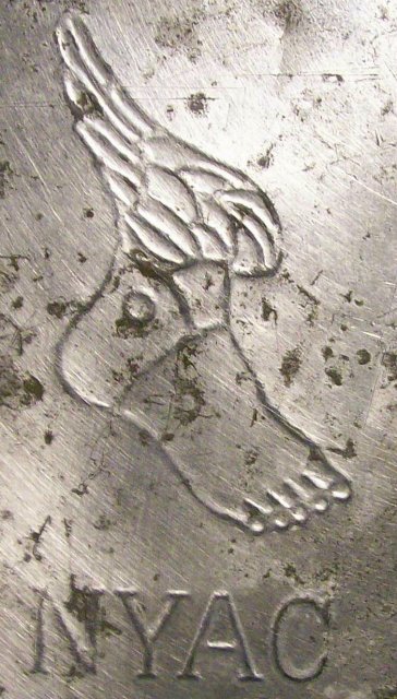 New York Athletic Club Steel Pie Pan 1930s-50s Central Park Sports Restaurant