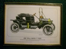 Framed Antique Auto Limited Edition Print: Ford Model T