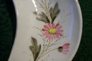 1800's Bone Dish: Hand-painted Flowers