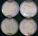Bavarian Plate Set: Hand-Painted Roses & Luster