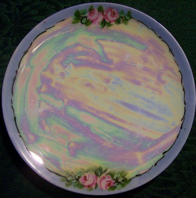 Bavarian Plate Set: Hand-Painted Roses & Luster