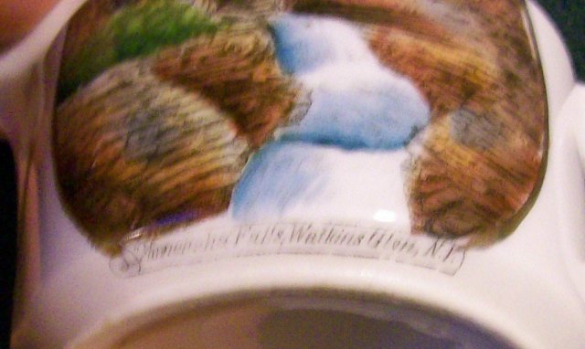 Minnehaha Falls Souvenir Ceramic Creamer Watkins Glen NY 2 3/8