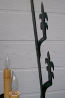 Hand Wrought Iron Chandelier with Fleur-de-lis Decoration