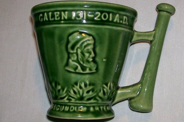 McCoy Pottery Schering Coricidin Pharmacy Advertising Mug Green 1960s-70s 4