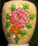 Japanese Hand-Painted Vase with Blue Luster