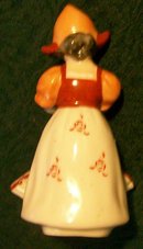 Occupied Japan Dutch Girl with Open Basket Ceramic Figurine 4.5